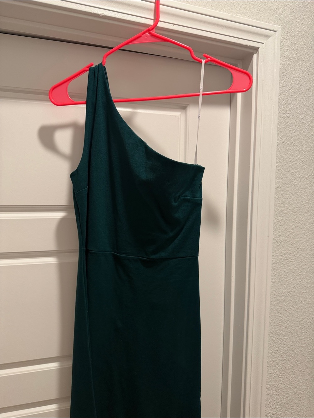 Women’s One-Shoulder Dark Green Dress - Picture 1 of 4